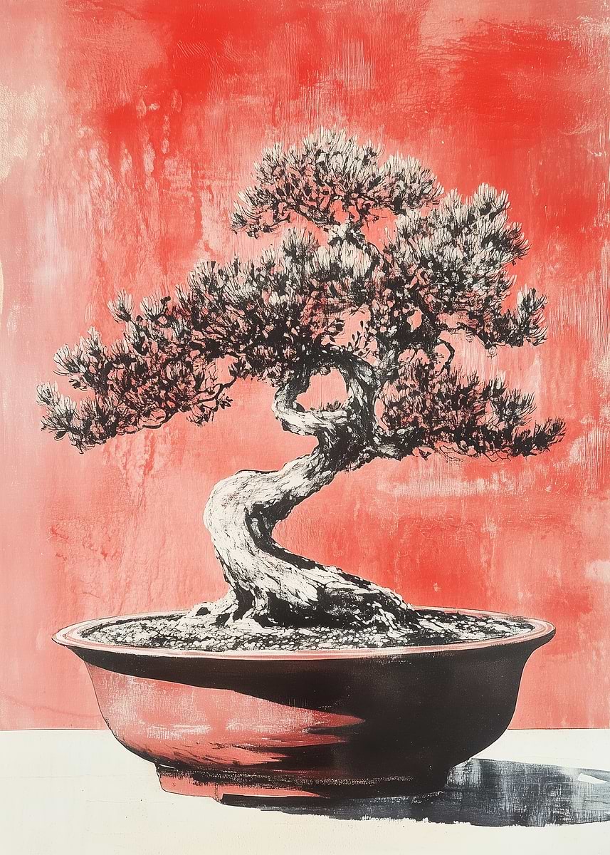Traditional Bonsai Tree Art Print' Poster, picture, metal print