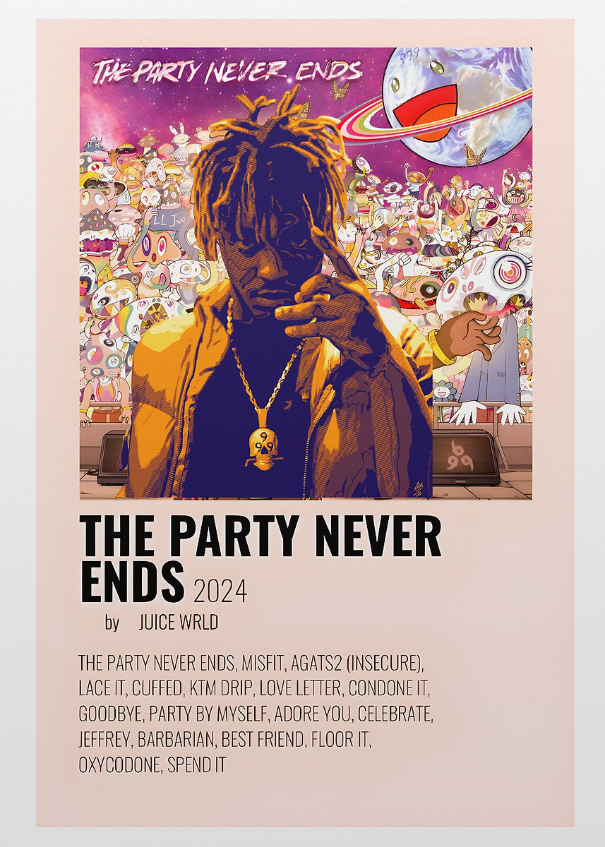 Juice Wrld - The Party Never Ends' Poster, picture, metal