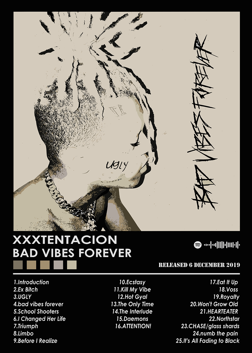 XXXTentacion Bad Vibes Forever' Poster, picture, metal print
