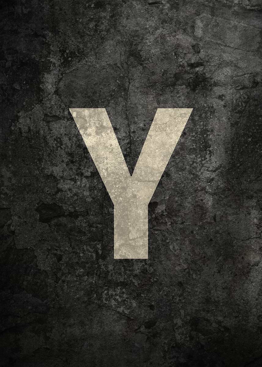 'Monochrome Strength: The Letter Y' Poster, picture, metal print, paint ...