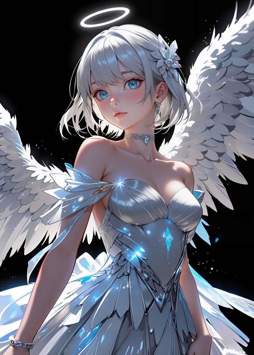 Angel with White Wings' Poster, picture, metal print, paint by