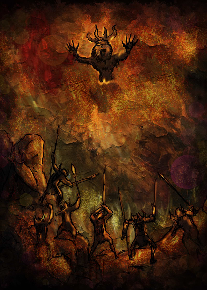 'Fire Demon Attack' Poster, picture, metal print, paint by Charles ...