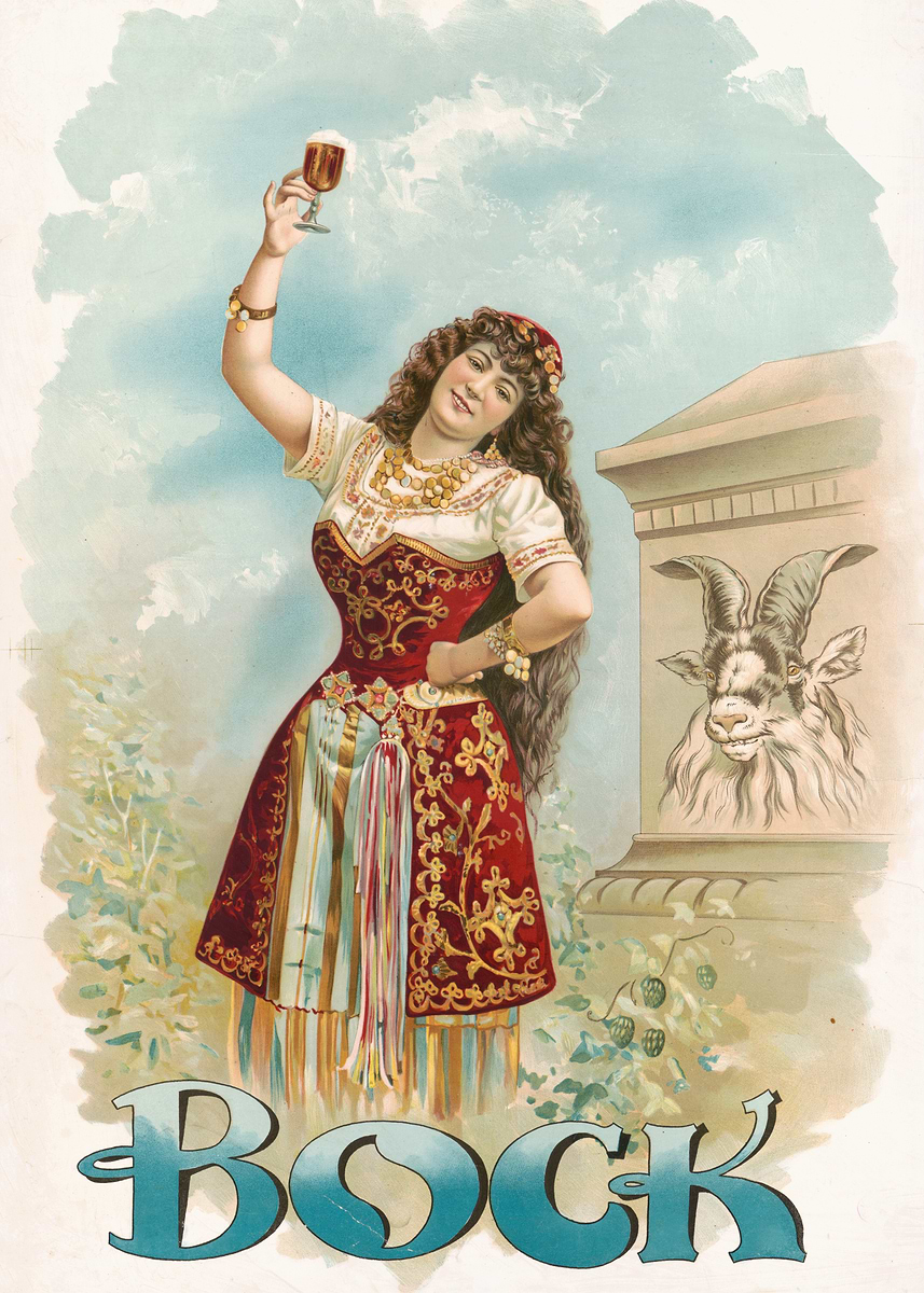 'Bock Beer Vintage Ad' Poster, picture, metal print, paint by intrepix ...