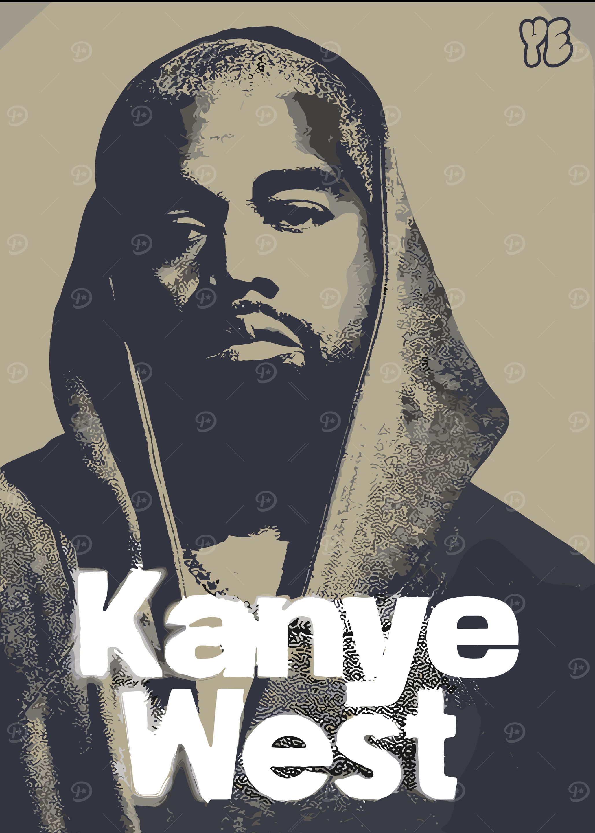 Kanye West Vintage Music Rap' Poster, picture, metal print, paint