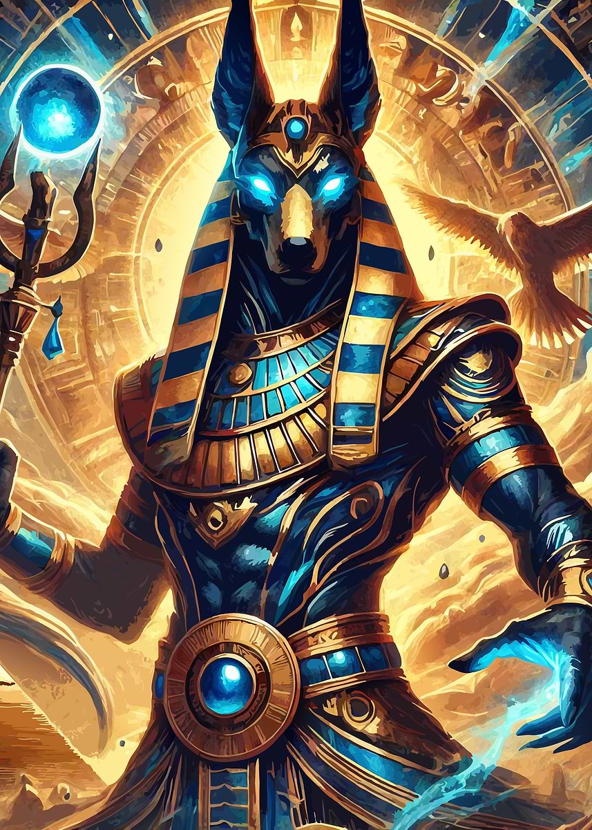 Anubis Egyptian God' Poster, picture, metal print, paint by Ray