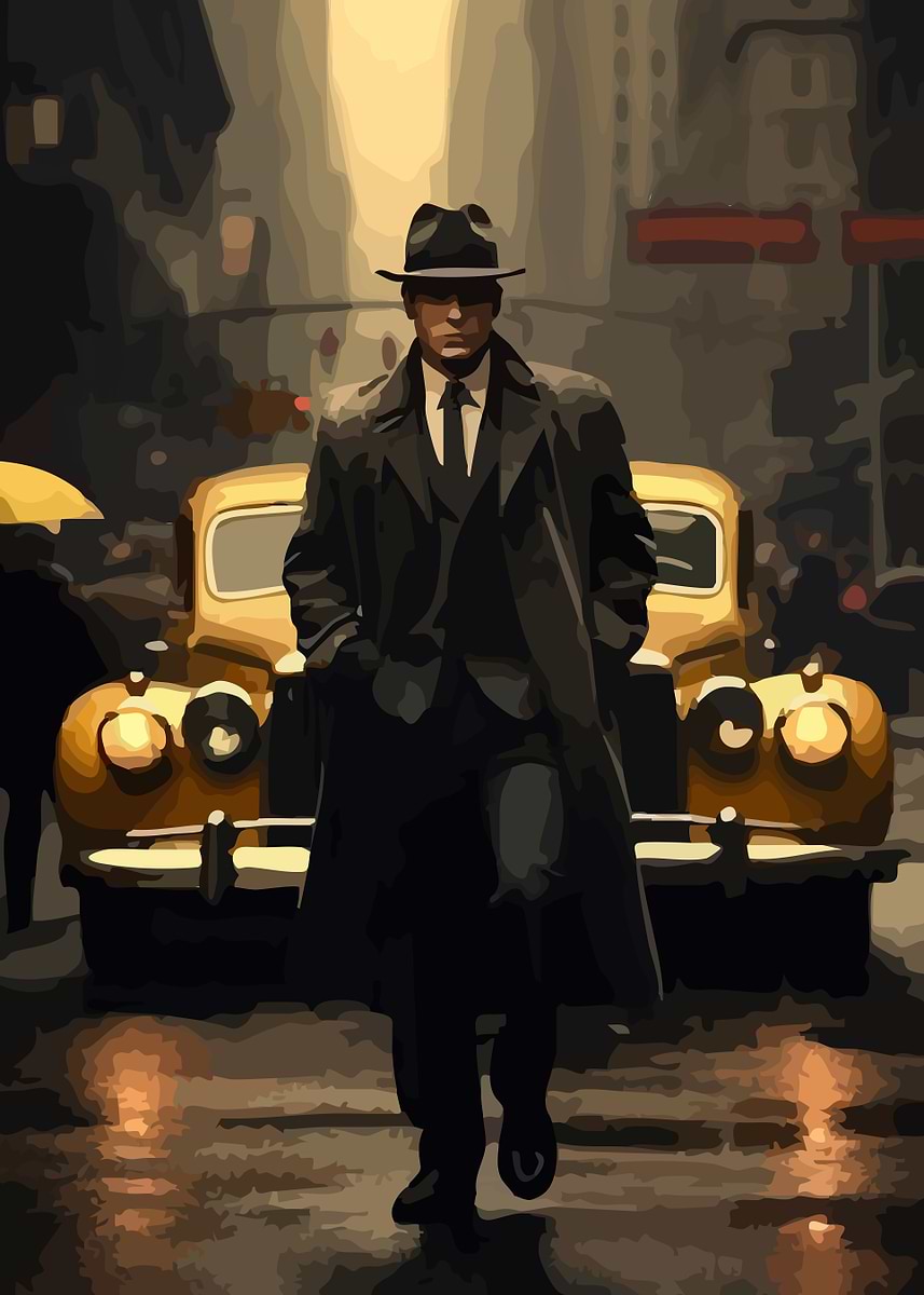 Gangster in the City' Poster, picture, metal print, paint by