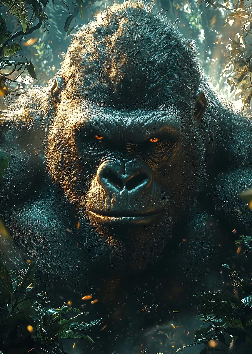 'King of the Jungle – The Majestic Silverback' Poster, picture, metal ...