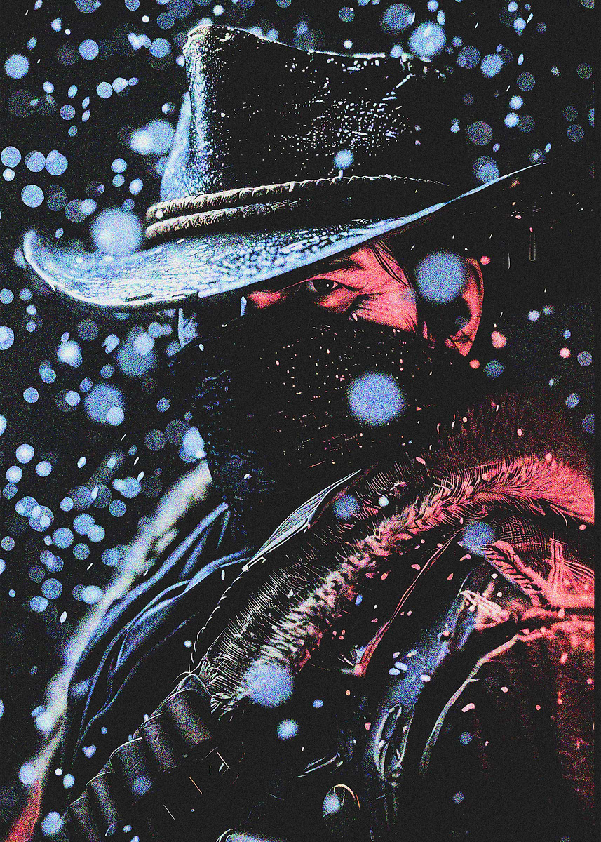 Arthur Morgan in the Snow' Poster, picture, metal print, paint by