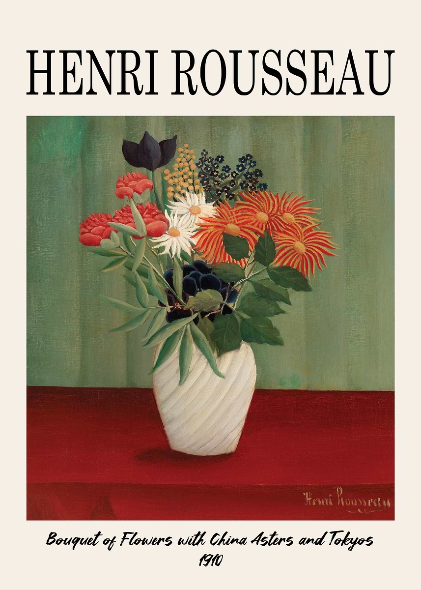 Eda Rousseau 'Henri Rousseau Flower Painting' Poster, picture, metal print, paint by ...