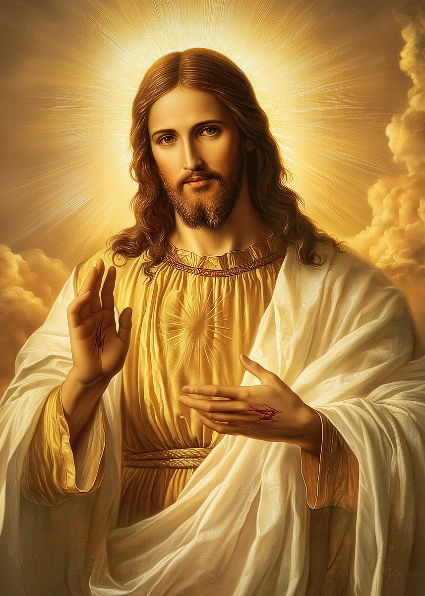 Jesus Christ ' Poster, picture, metal print, paint by Kitty Bern