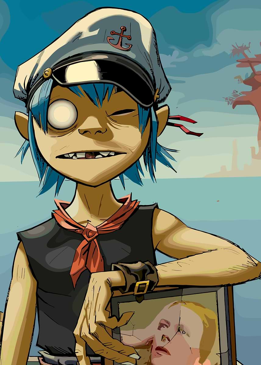 2D Noodle Gorillaz' Poster, picture, metal print, paint by Kuproy