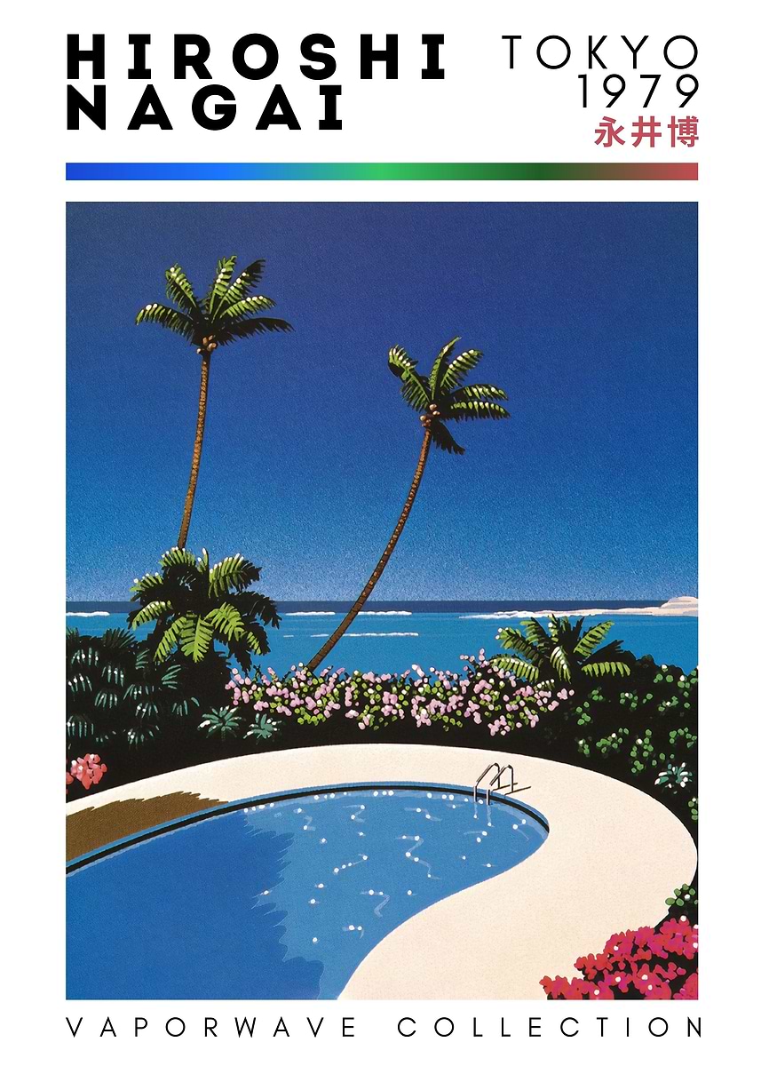 Hiroshi Nagai Vaporwave Art' Poster, picture, metal print, paint