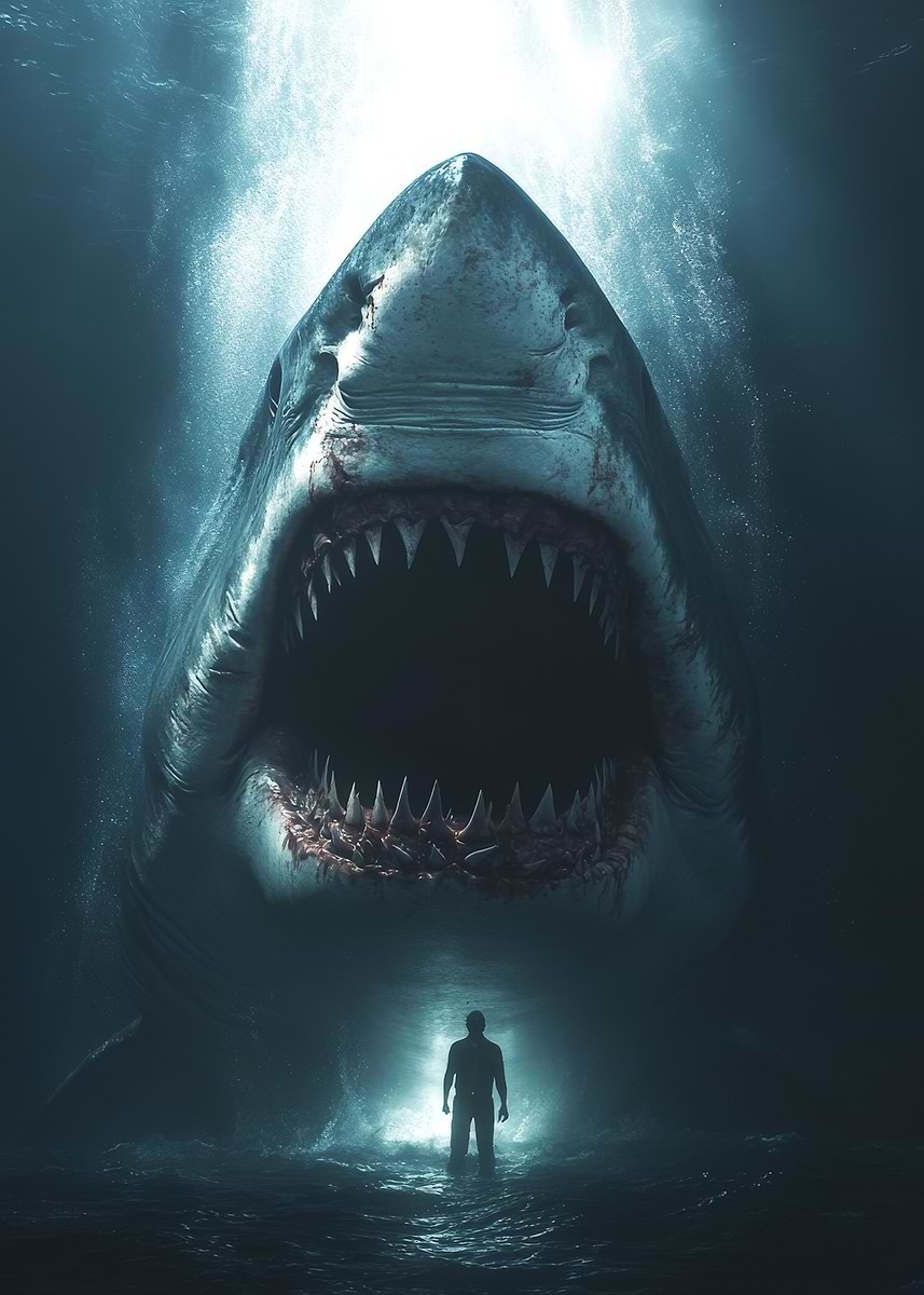 SHARK ポスター Shark Jaws Poster' Poster, picture, metal print, paint by Zafran