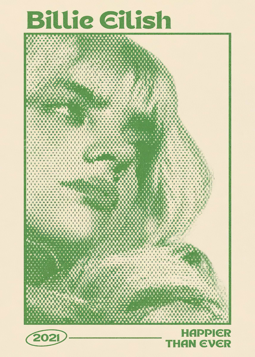 Billie Eilish Poster' Poster, picture, metal print, paint by