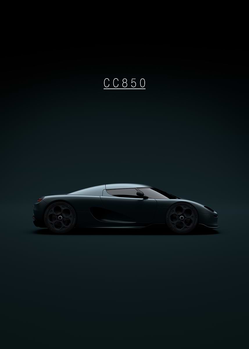 Koenigsegg CC850 Supercar Side View' Poster, picture, metal print