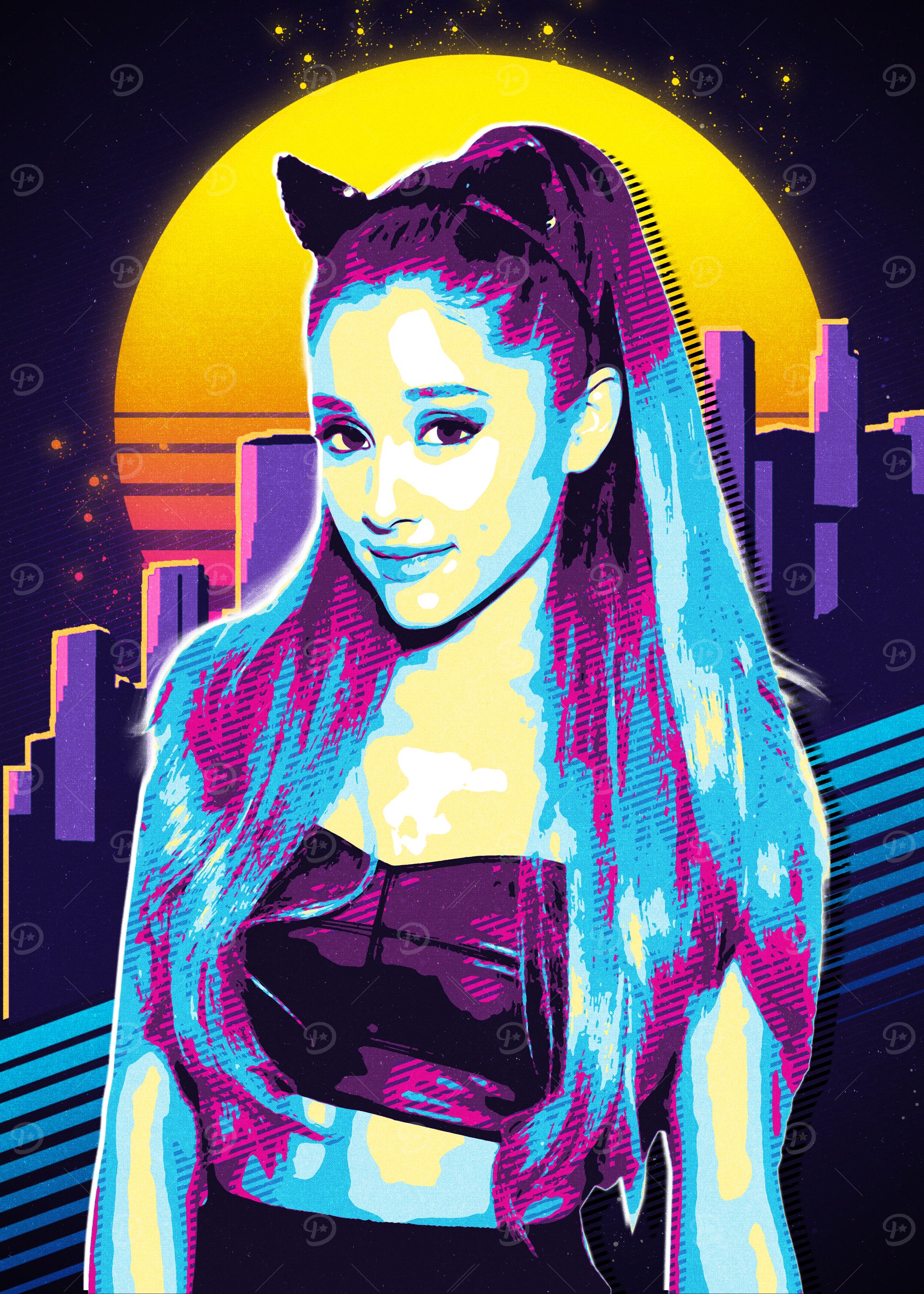 Ariana Grande Retro Art' Poster, picture, metal print, paint by