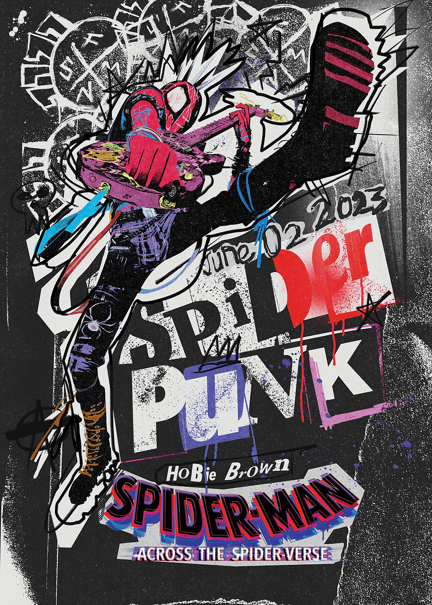 Hobie Brown Spider-Punk' Poster, picture, metal print, paint by