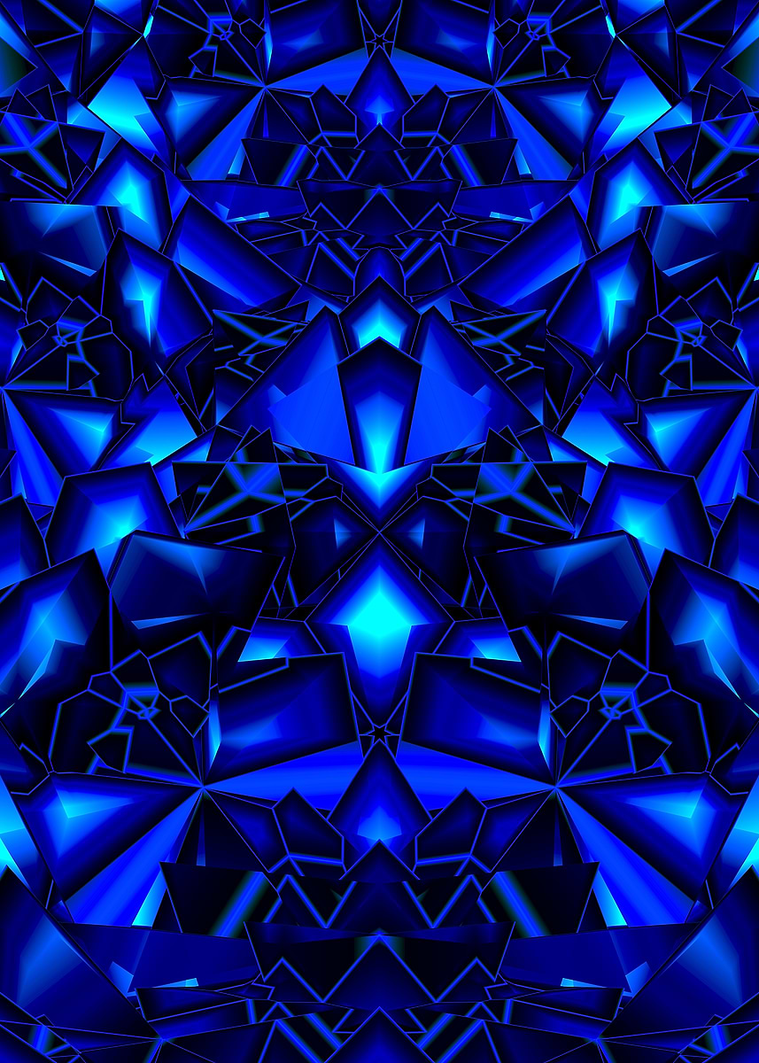 'Abstract Blue Geometric Pattern' Poster, picture, metal print, paint ...