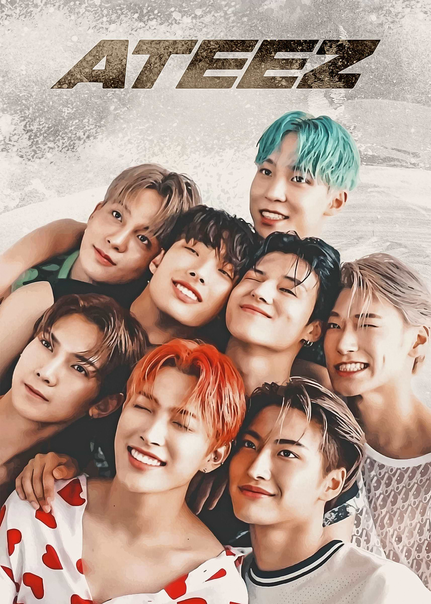 ATEEZ' Poster, picture, metal print, paint by Micho Abstract