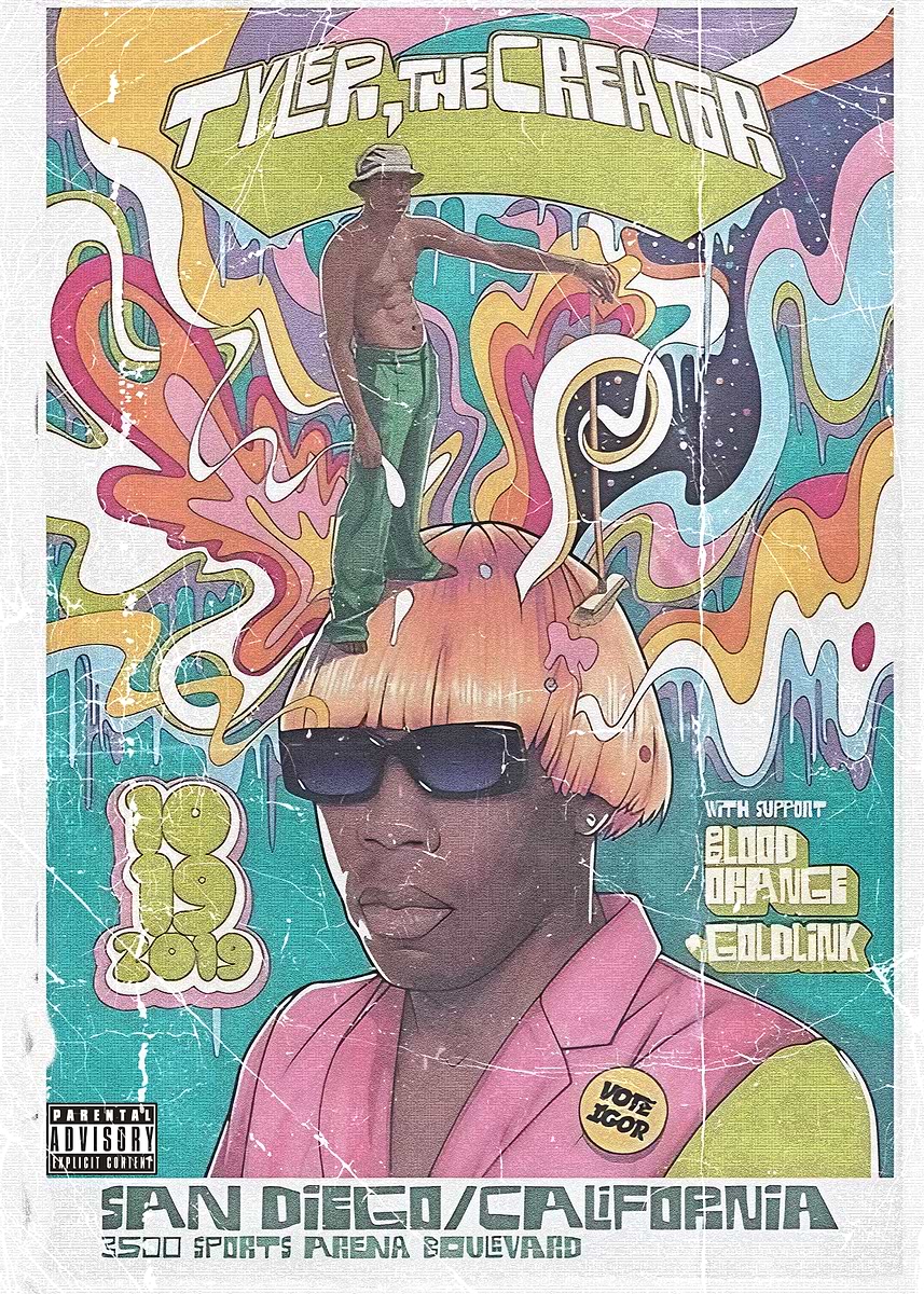 Tyler, the Creator Concert Poster' Poster, picture, metal print