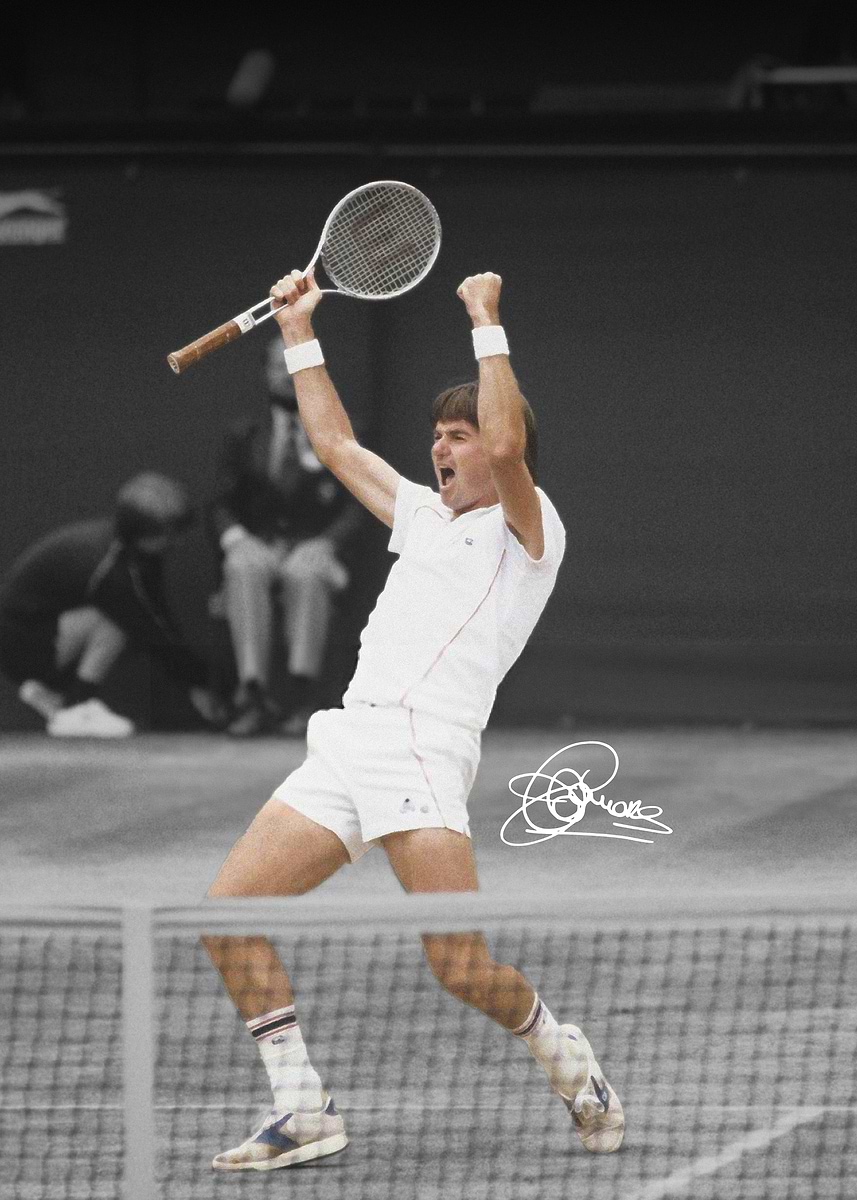 Jimmy Connors Metal Racket 'Jimmy Connors' Poster, picture, metal print, paint by BIAStudio | Displate