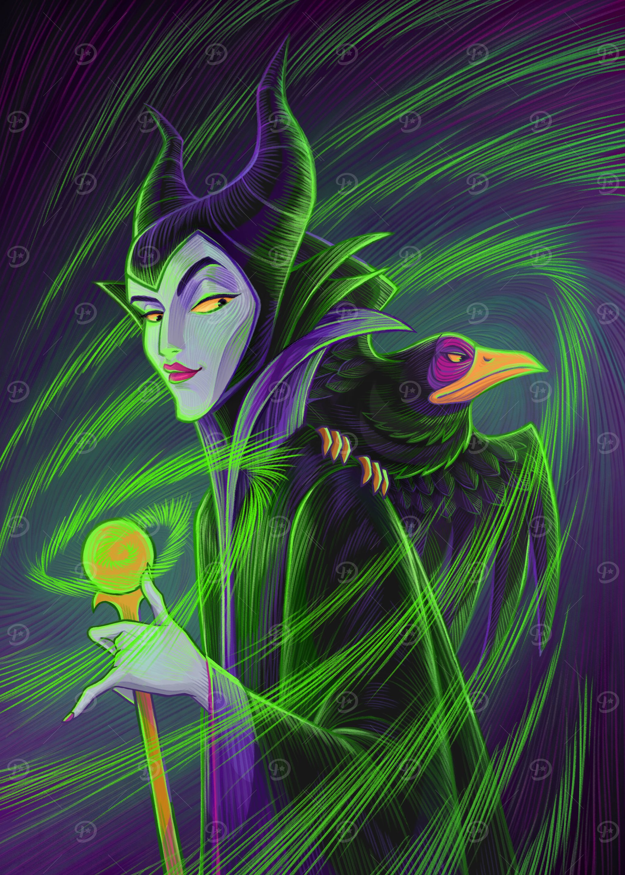 Maleficent Sinister Sketch' Poster, picture, metal print, paint by