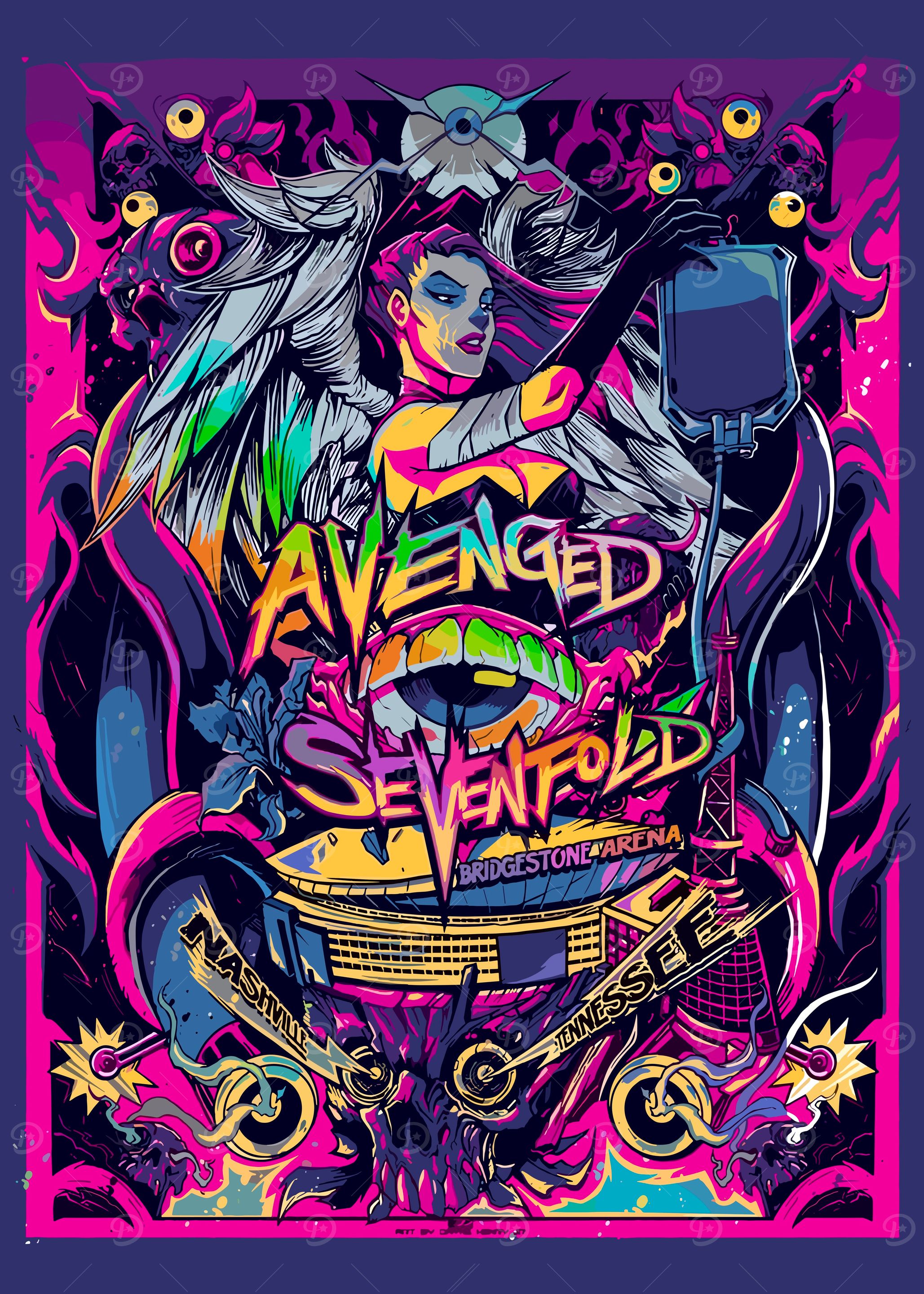 Avenged Sevenfold Concert Poster' Poster, picture, metal print