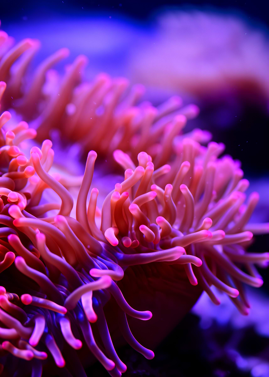 Pink Sea Anemone Close-up' Poster, picture, metal print, paint by