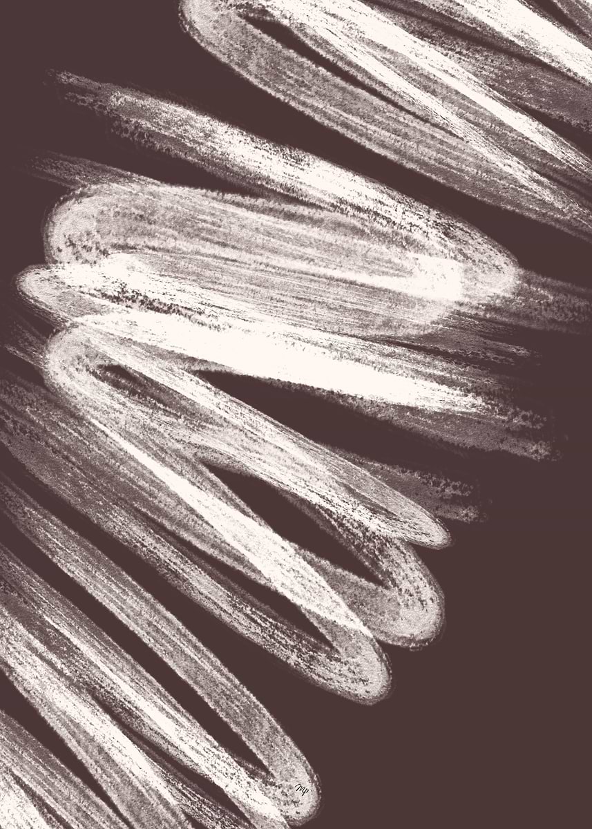 'Abstract White Stroke Waves' Poster, picture, metal print, paint by ...