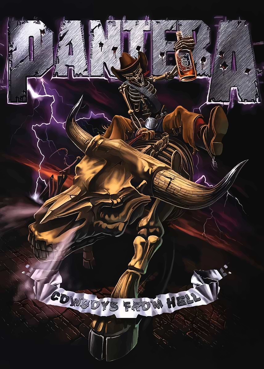Pantera Cowboys From Hell' Poster, picture, metal print, paint by