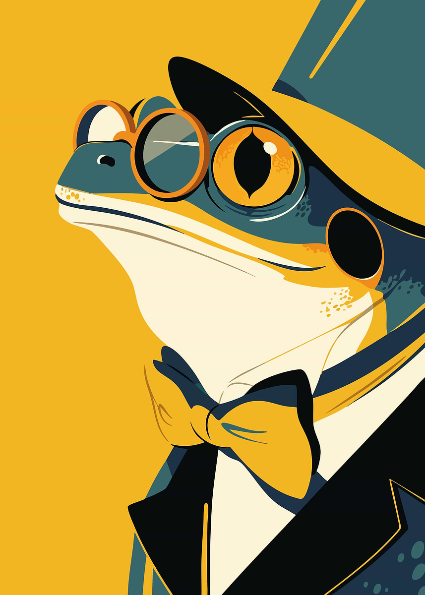Distinguished Frog in a Top Hat Minimalist Art' Poster, picture