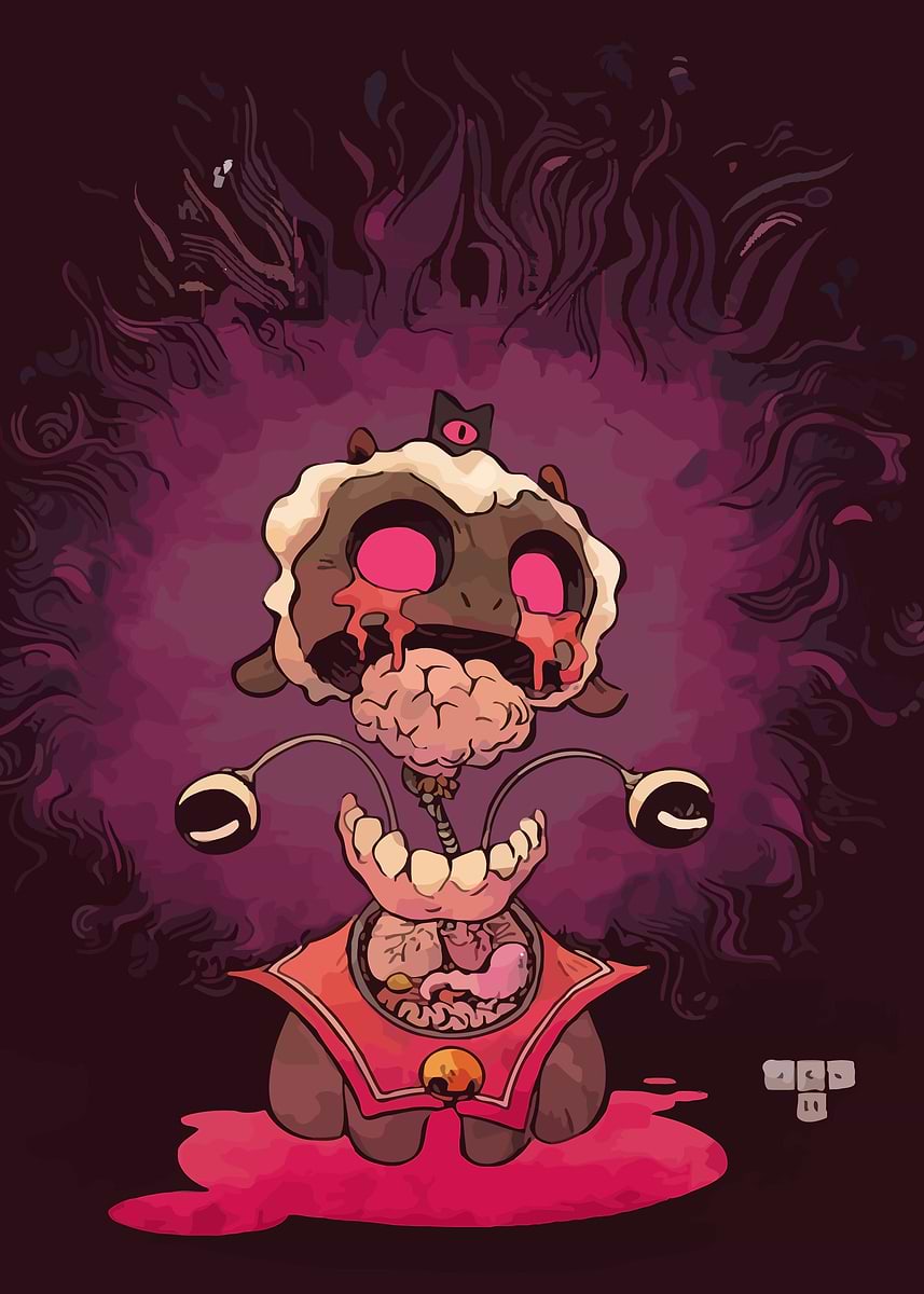 'Creepy Sheep Creature' Poster, picture, metal print, paint by Setro ...