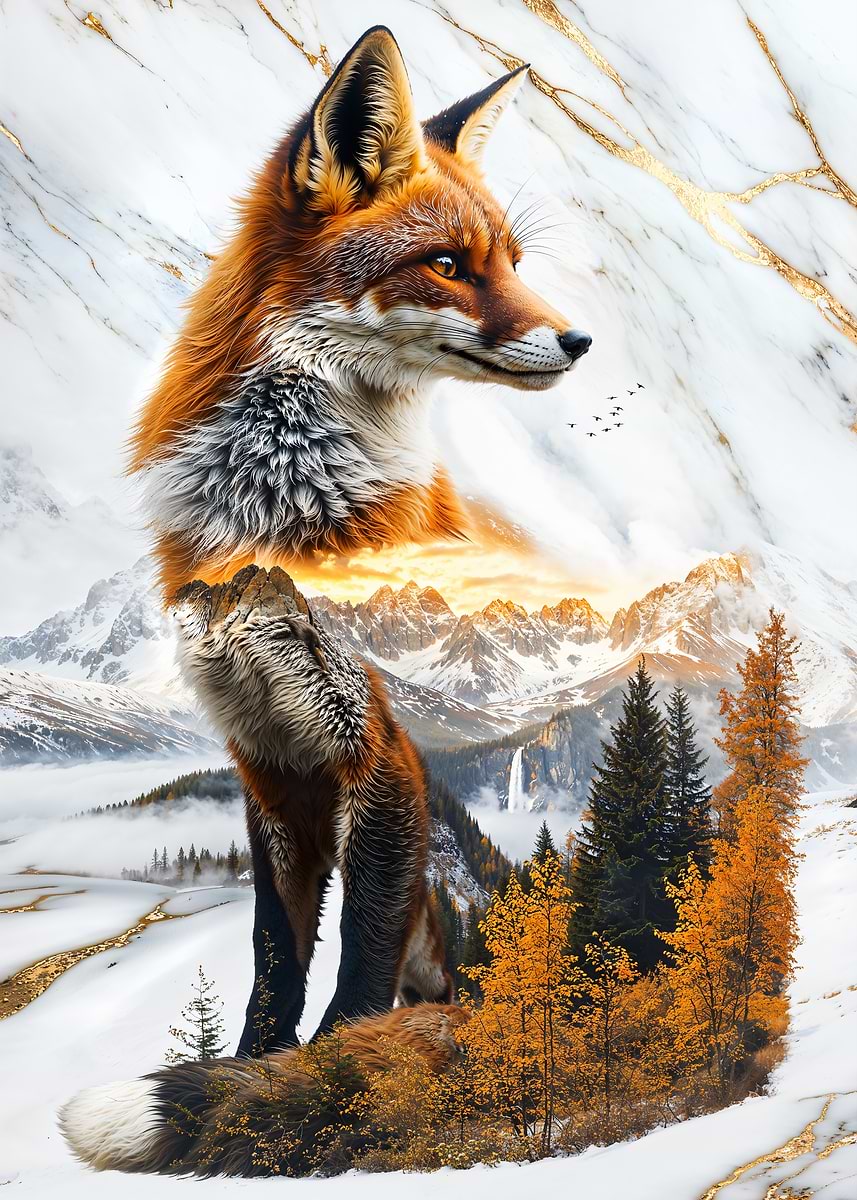 Spirit of the Golden Highlands — from the Avatars Of Nature collection, a Pixaverse metal print