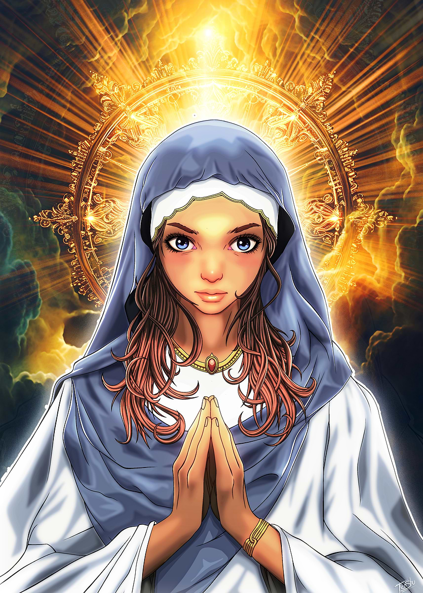 Virgin Mary Illustration' Poster, picture, metal print, paint by