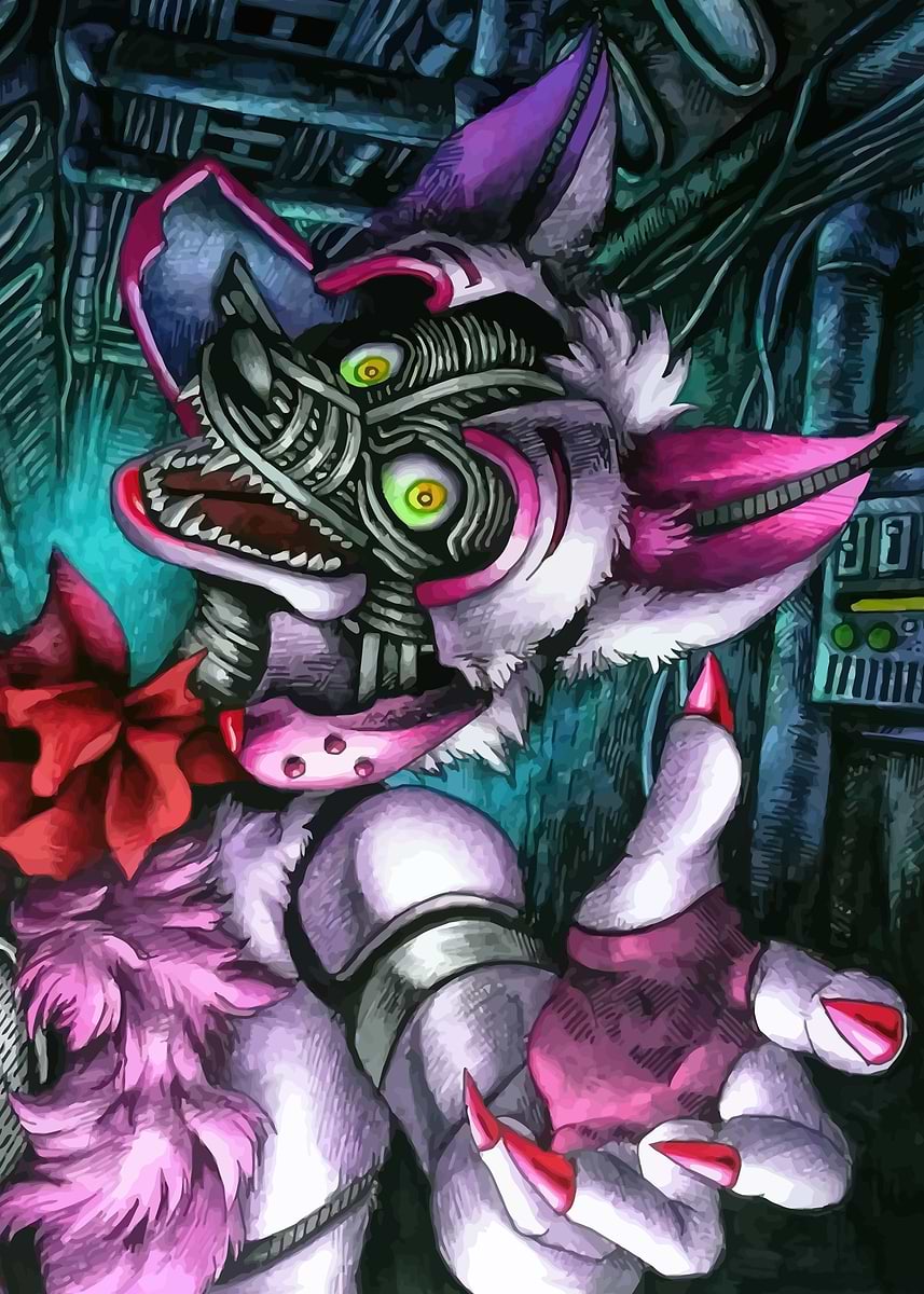 FNAF: Withered Foxy' Poster, picture, metal print, paint by