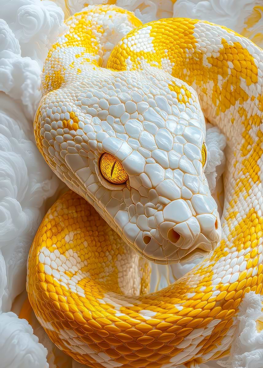 'Albino Python' Poster, picture, metal print, paint by Magic Galaxy ...