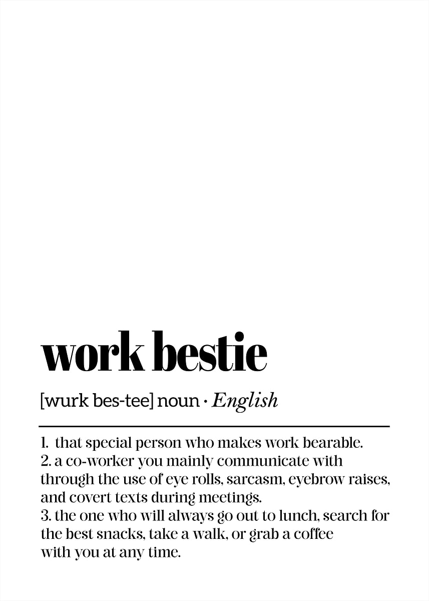 'Work Bestie Funny Office Wall Art – Sarcastic Humor' Poster, picture