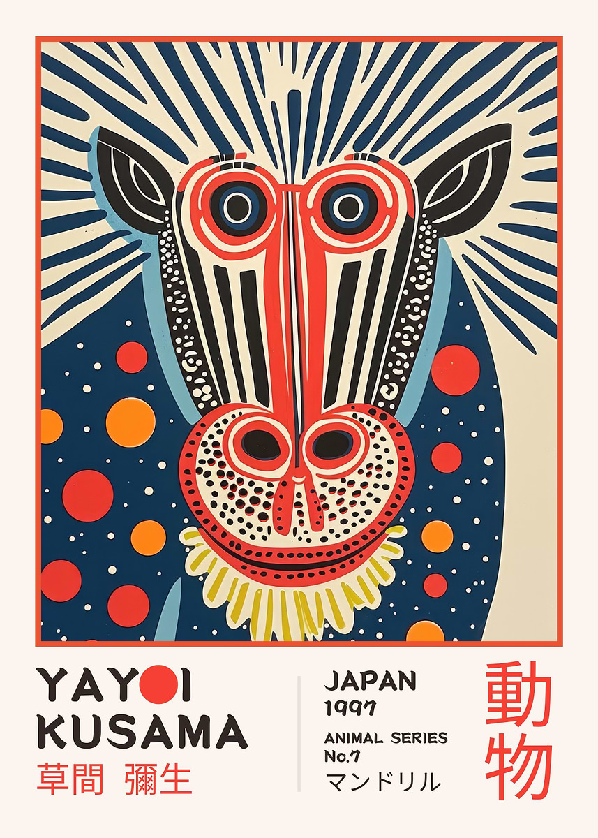 Yayoi Kusama Mandrill No.7 Exhibition Poster' Poster, picture