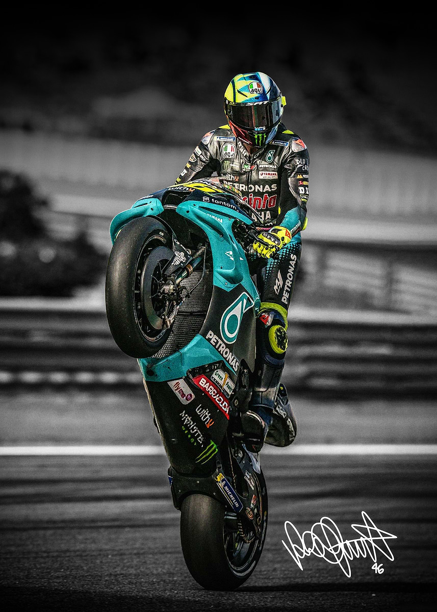 Valentino Rossi Motorcycle' Poster, picture, metal print, paint by
