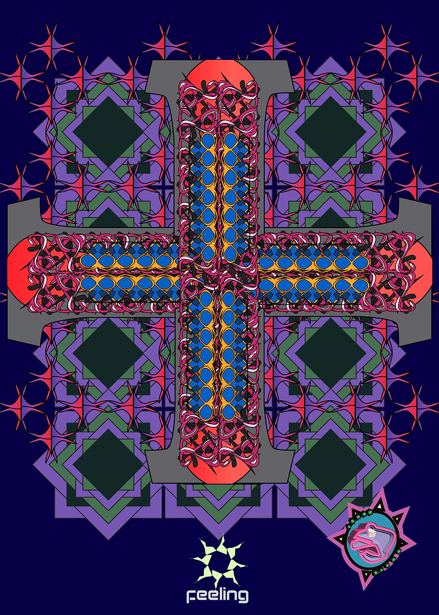 'Abstract Cross Pattern' Poster, picture, metal print, paint by ...