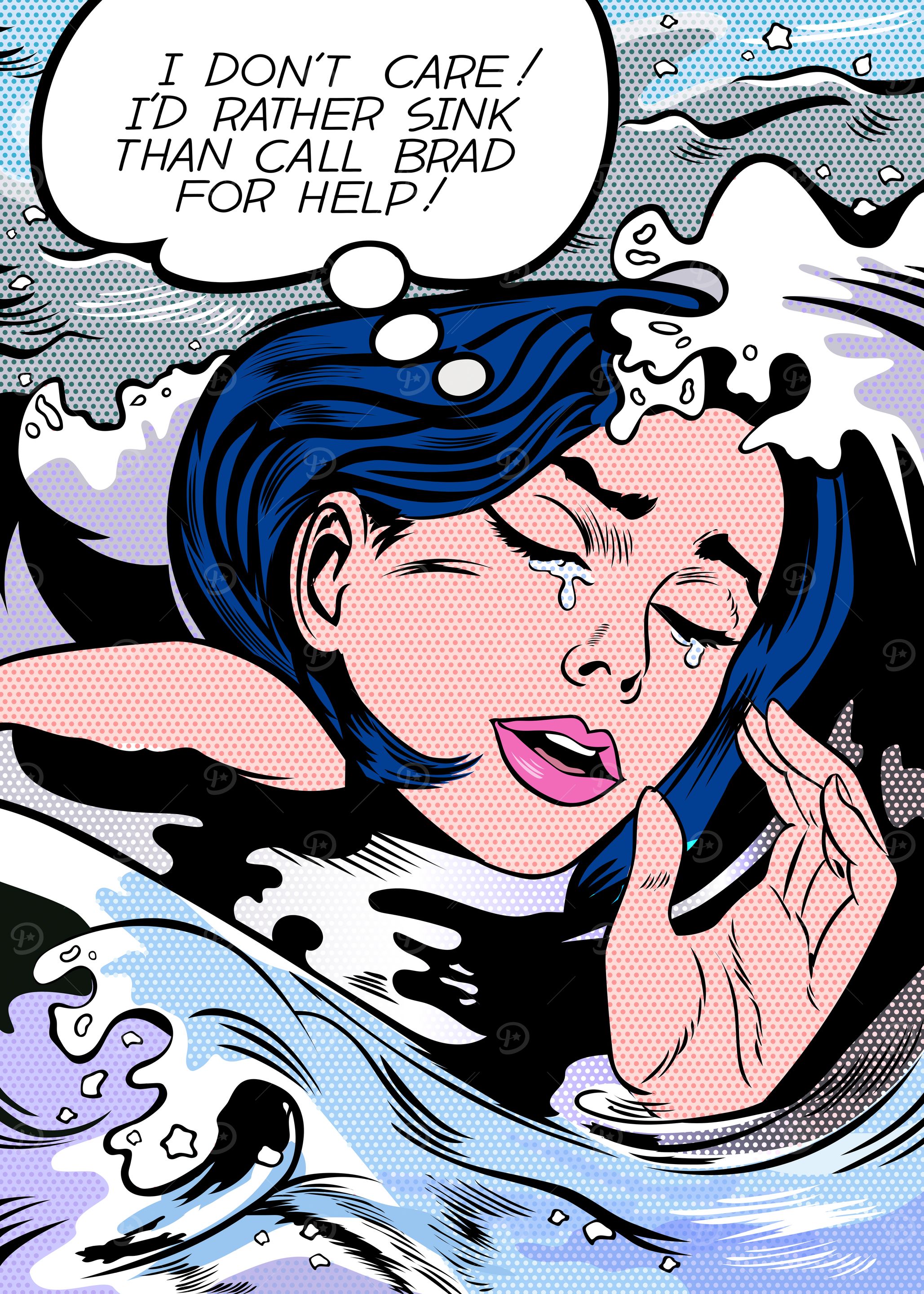 Drowning Woman | Tony Abruzzo' Poster, picture, metal print, paint