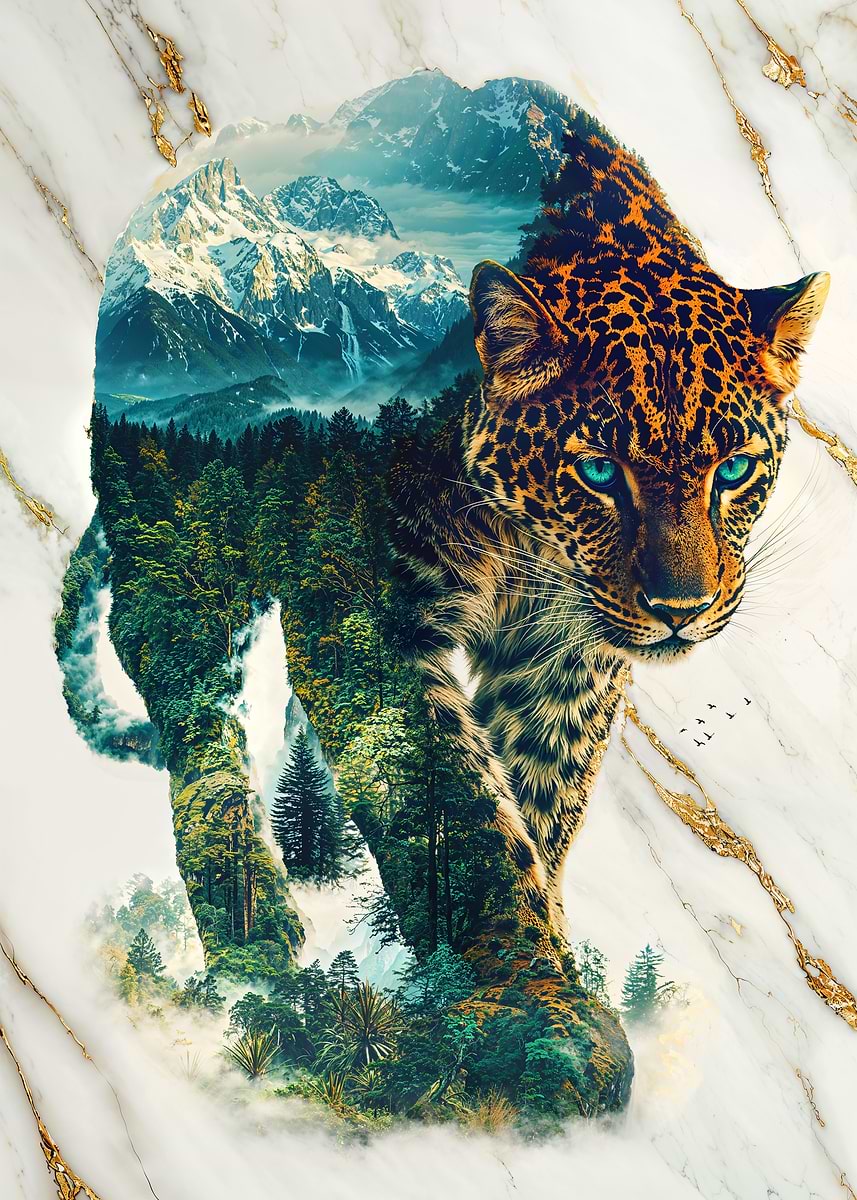 Verdant Jungle Phantom — from the Avatars Of Nature collection, a Pixaverse metal print