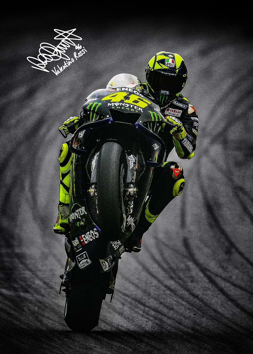 Valentino Rossi Motorcycle' Poster, picture, metal print, paint by
