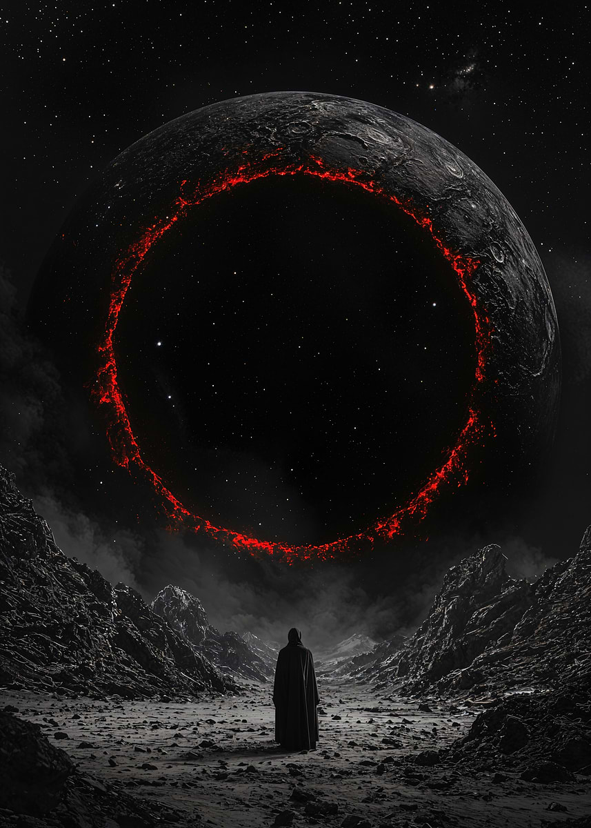 Red Ringed Planet 'Red Ring Planet' Poster, picture, metal print, paint by SuperNova ...