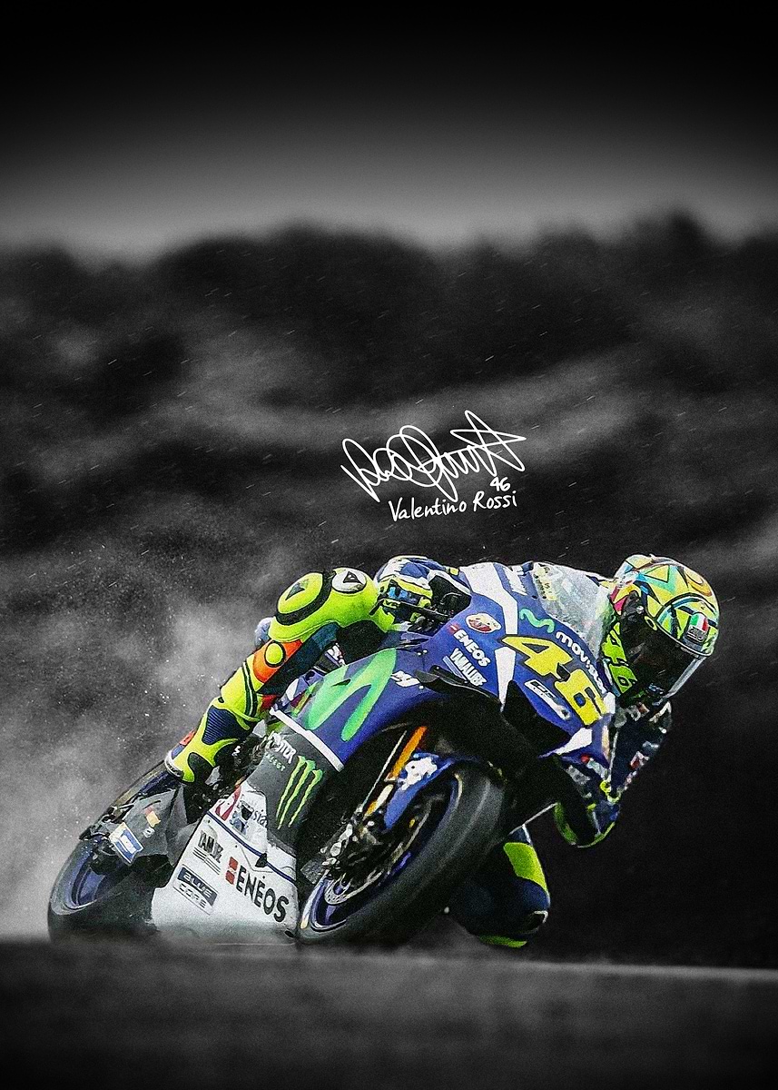 Valentino Rossi Motorcycle' Poster, picture, metal print, paint by