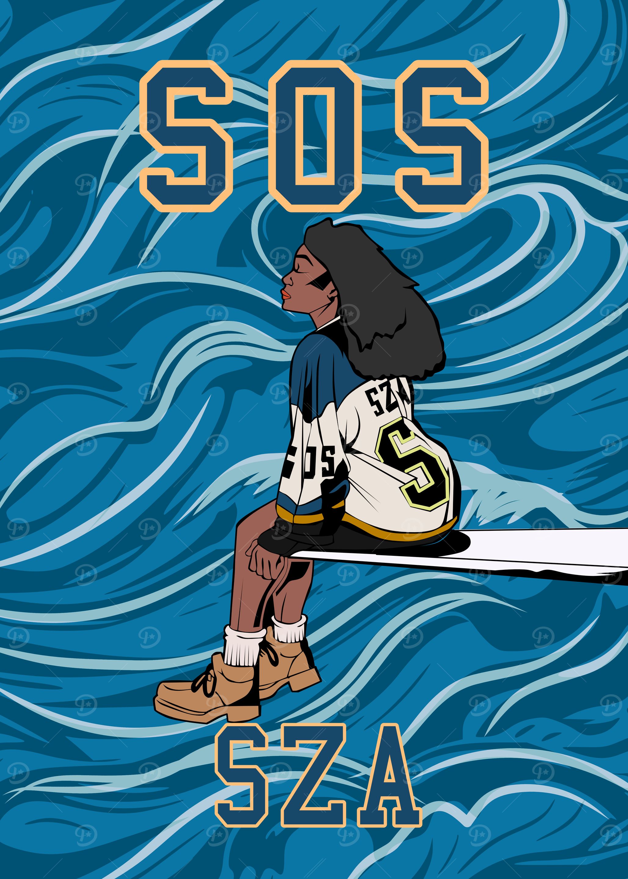 SZA SOS Album ' Poster, picture, metal print, paint by geeks holic