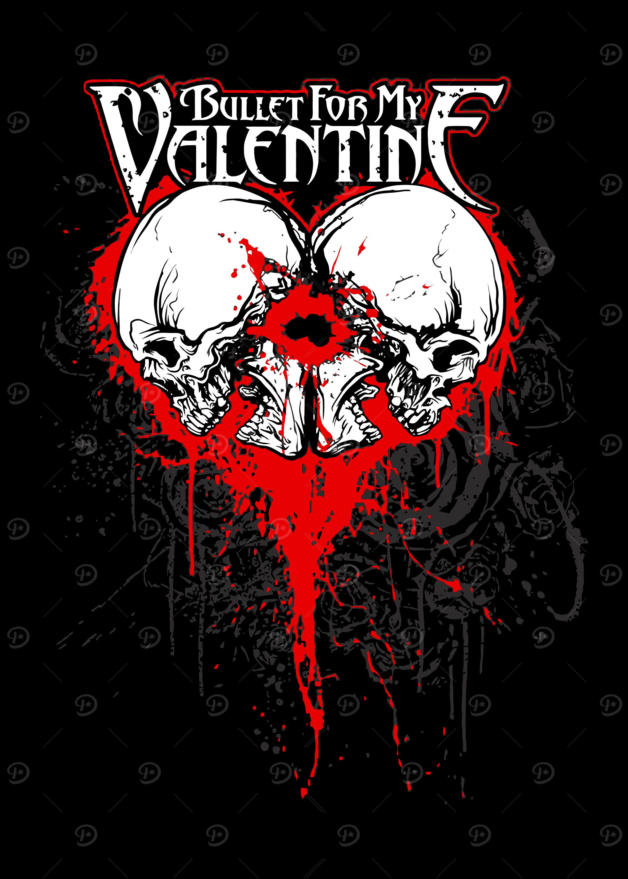 Bullet For My Valentine Skull Heart' Poster, picture, metal print