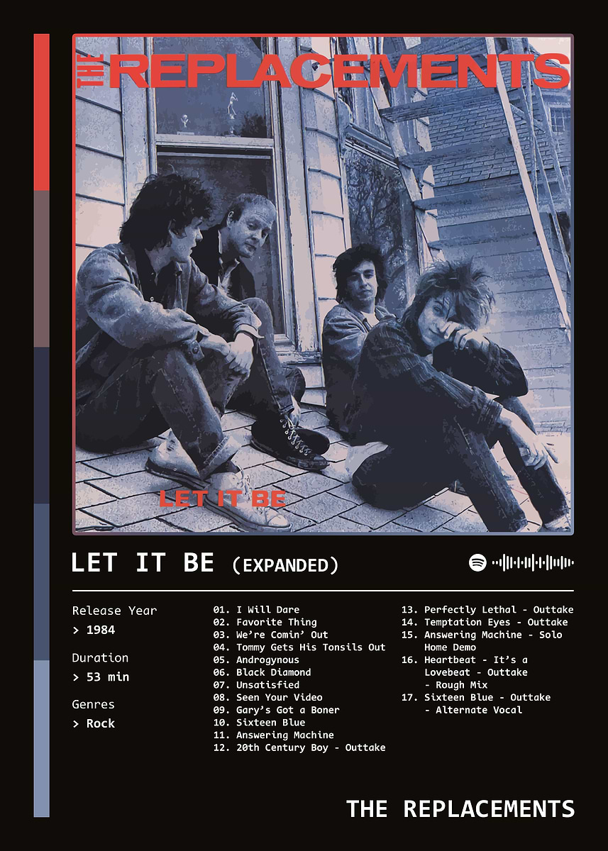 Let It Be (1984) Album by The Replacements' Poster, picture, metal