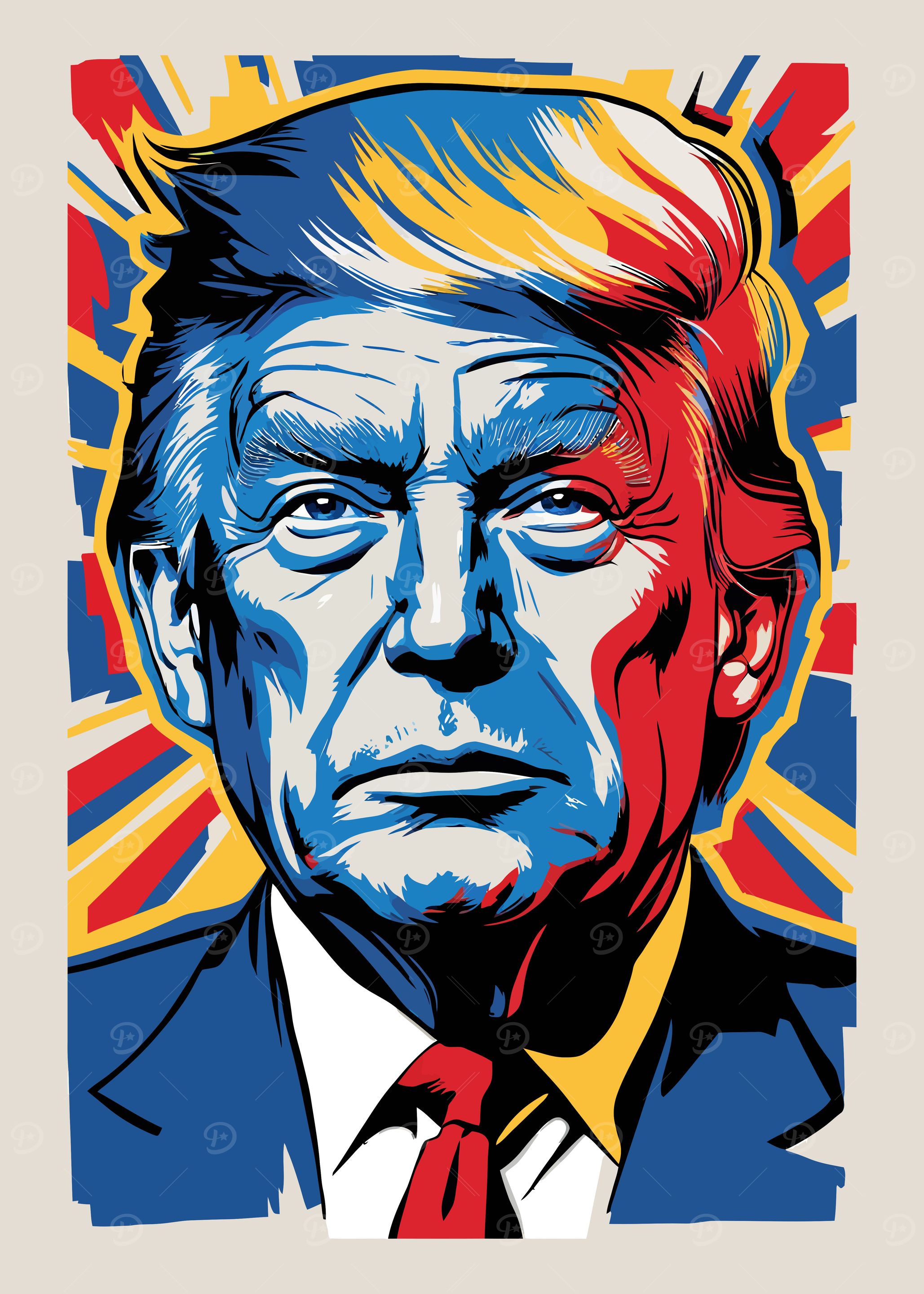 Trump Portrait Pop Art' Poster, picture, metal print, paint by