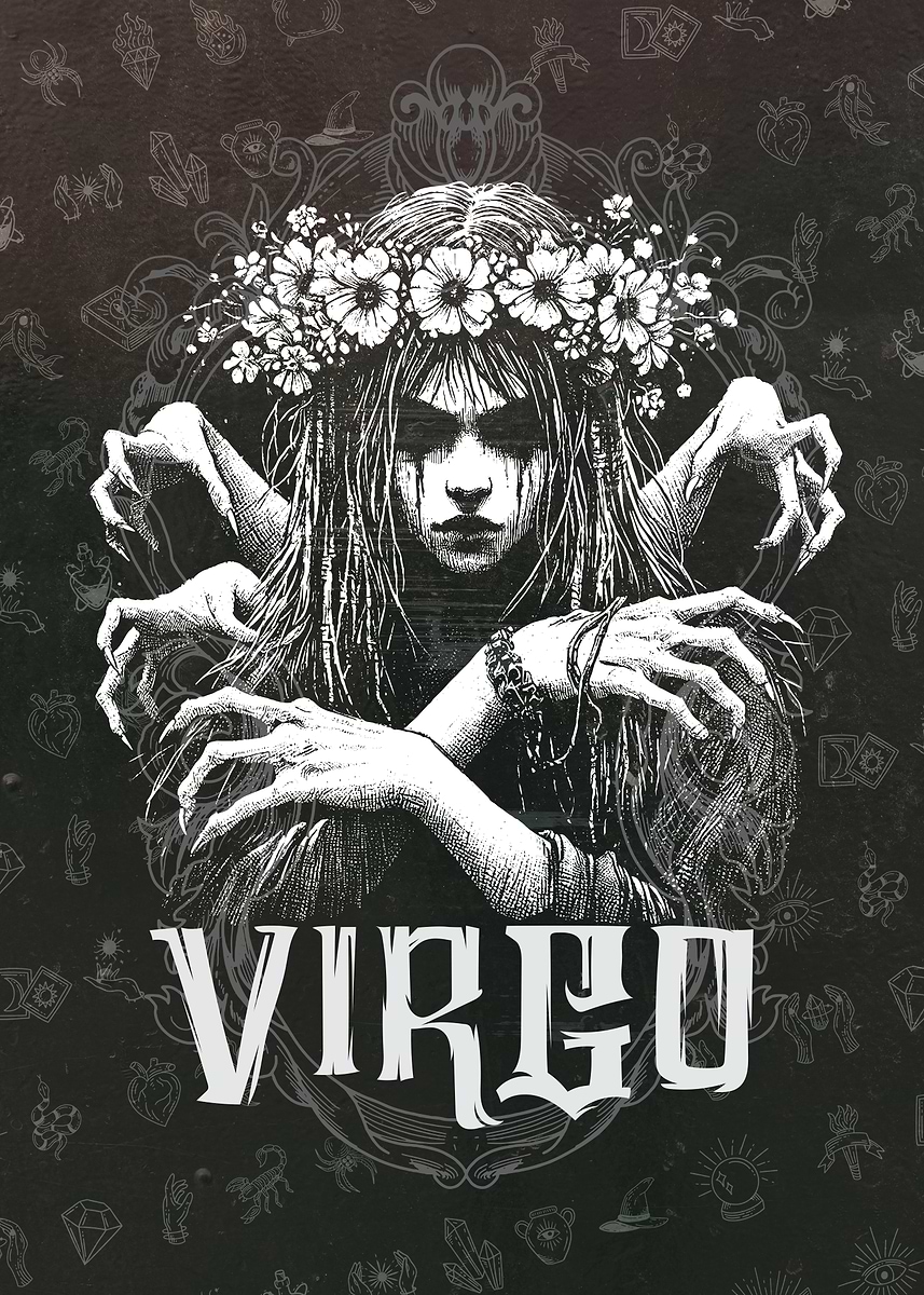 Virgo Zodiac Sign Illustration' Poster, picture, metal print